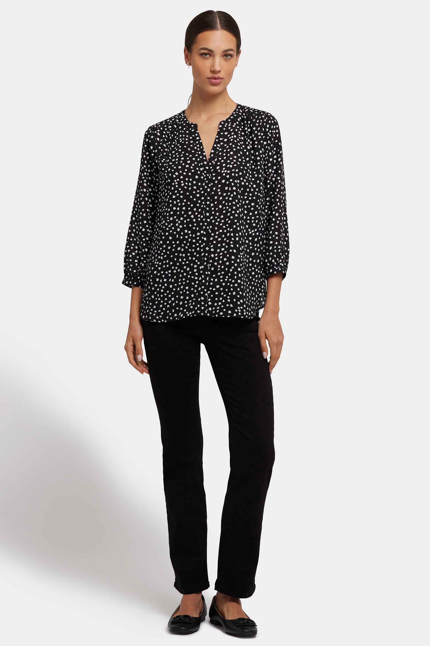 Pintuck Blouse - Francoise Dots Multi | NYDJ