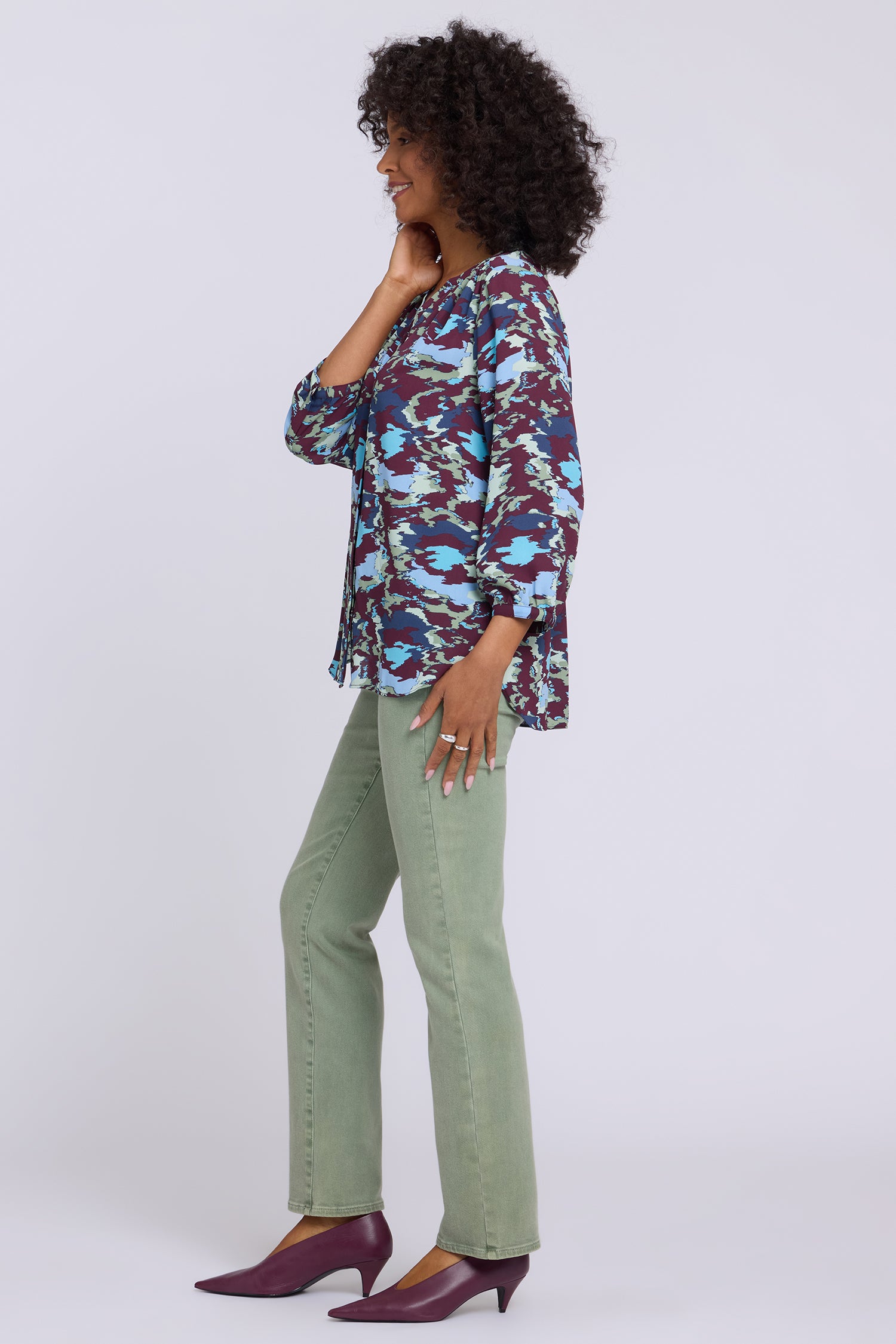 NYDJ Pintuck Blouse  - Boundless Mauve