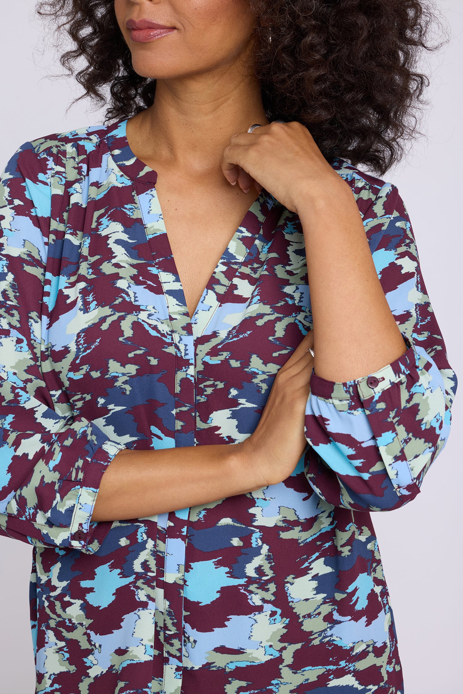 NYDJ Pintuck Blouse  - Boundless Mauve