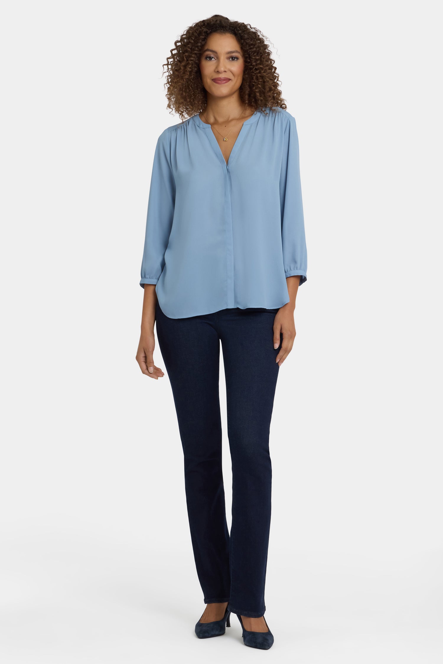 NYDJ Pintuck Blouse  - Mountain Spring