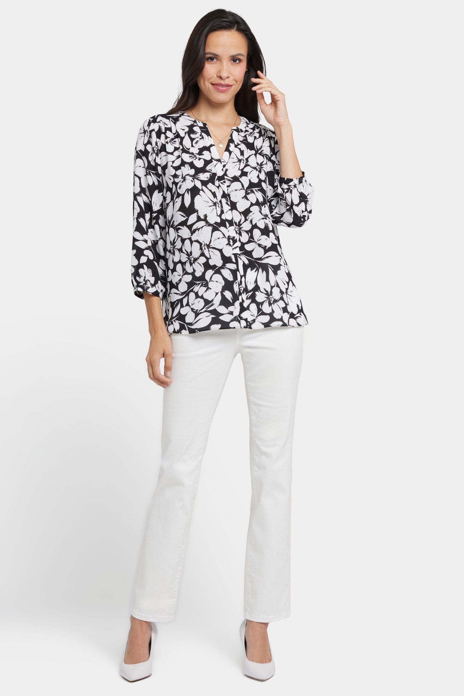 Pintuck Blouse - Gran Via Multi | NYDJ