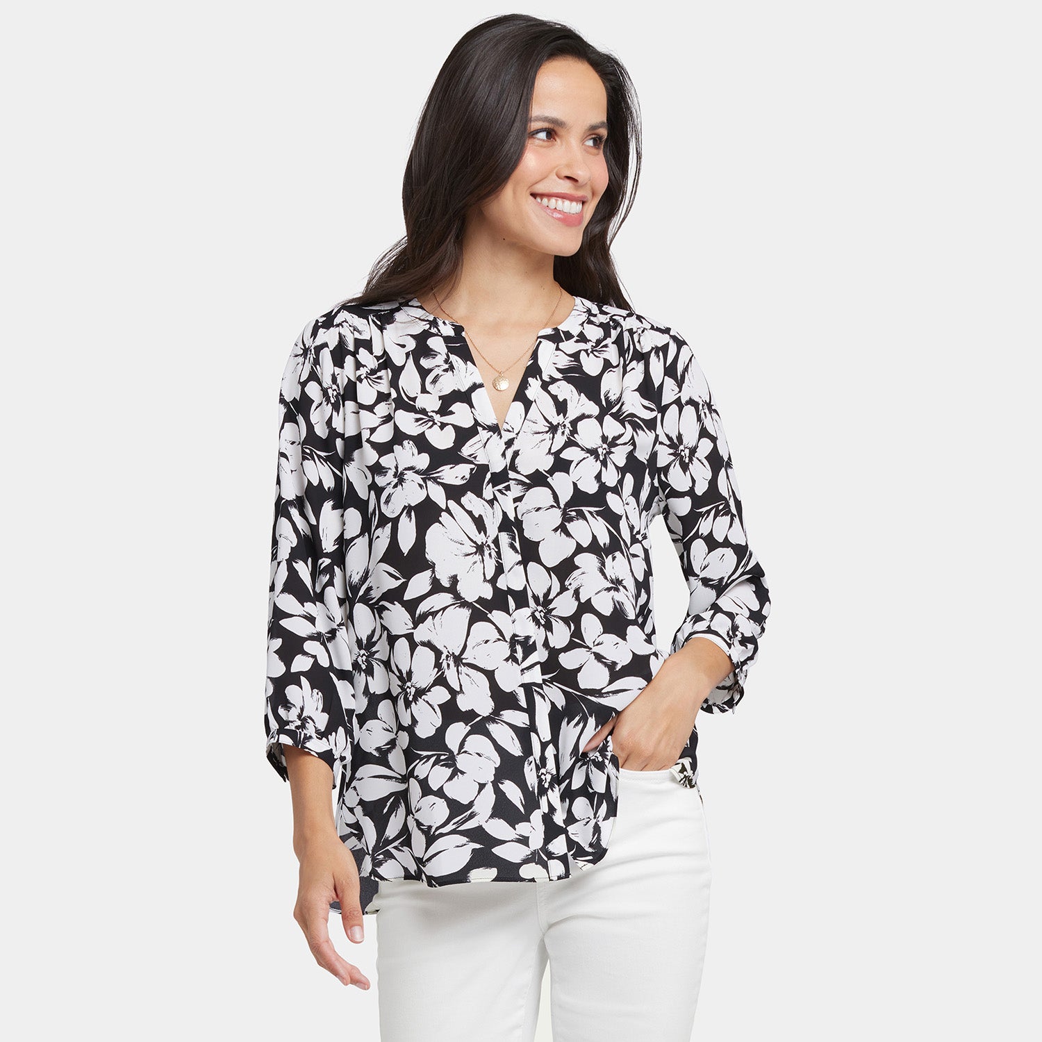 Pintuck Blouse - Gran Via Multi | NYDJ