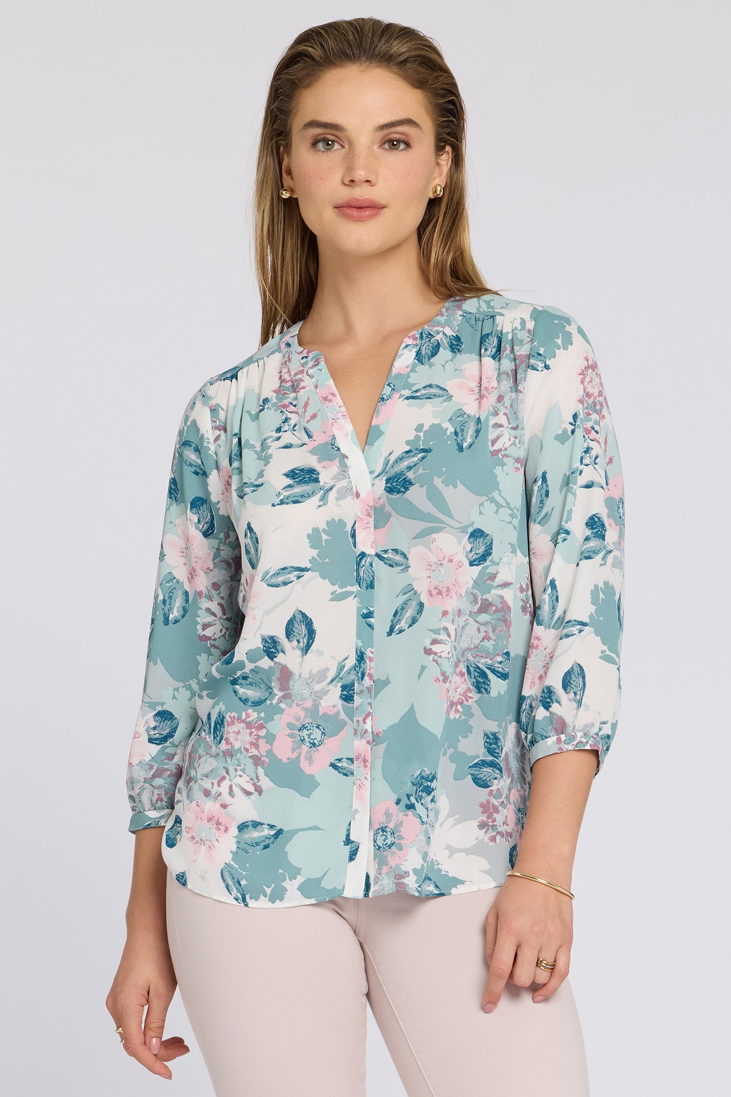 新品タグ付き！イチ　i c h i Volume Pintuck Blouse Pintuck Blouse - Lattice Dots Multi | NYDJ