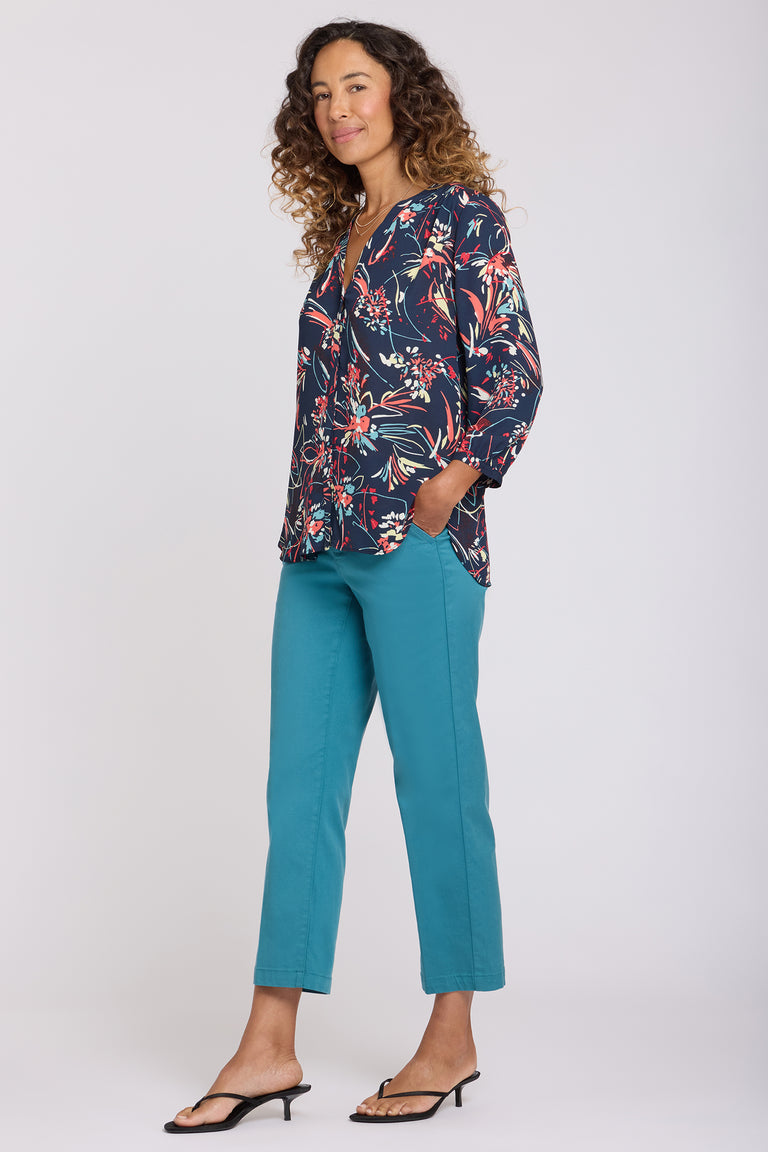 NYDJ Pintuck Blouse  - Blooming Potpourri