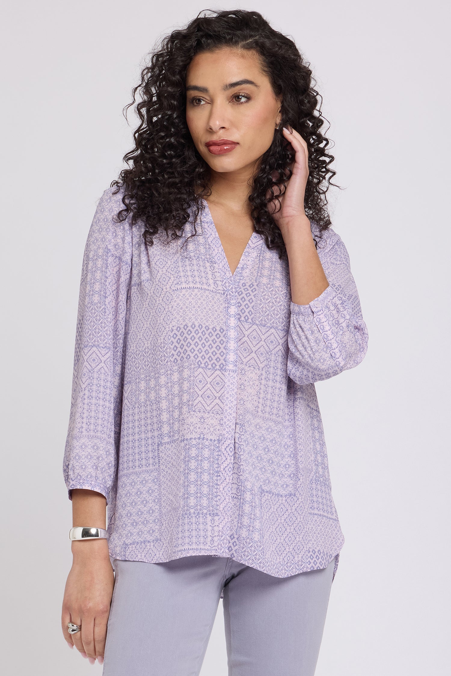 NYDJ Pintuck Blouse  - Pandora Patchwork