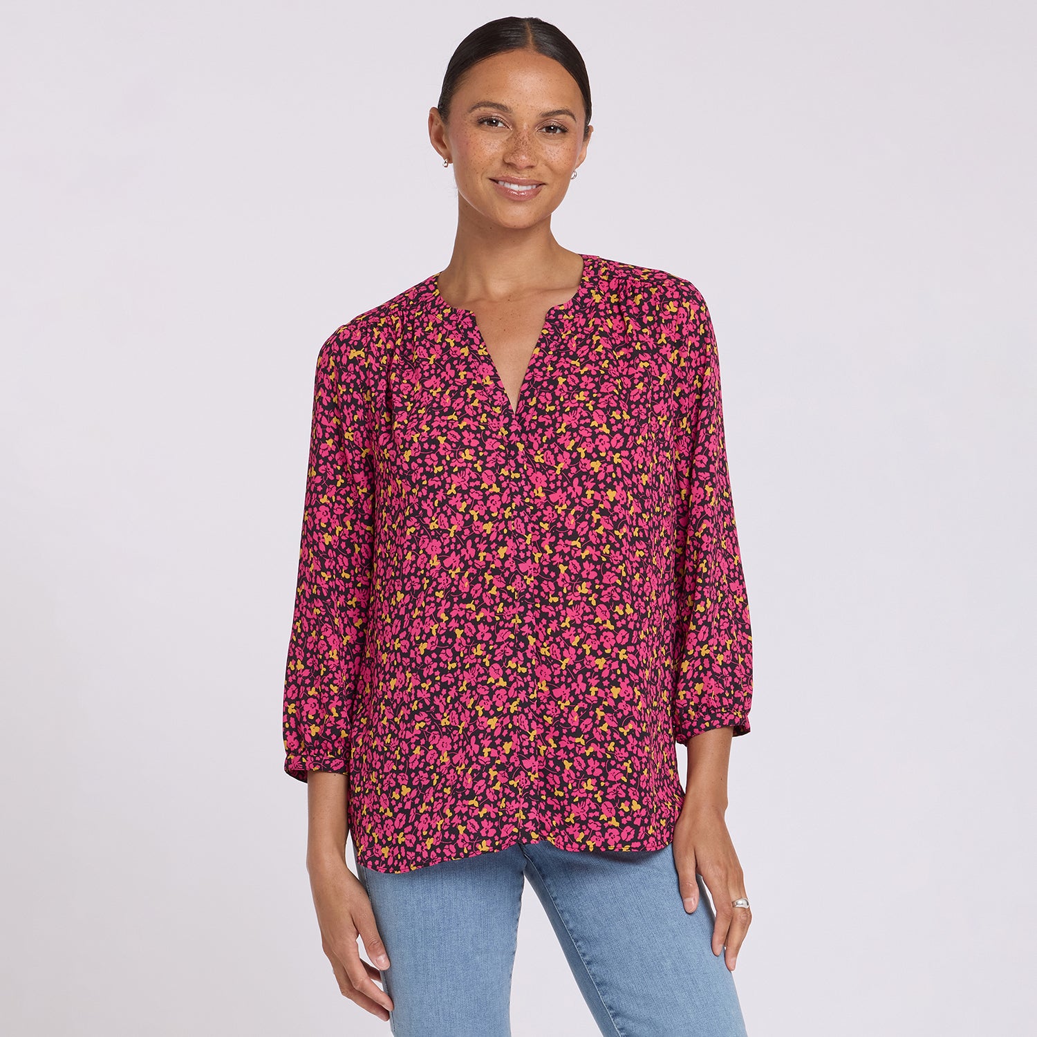 Pintuck Blouse - Evangeline Red | NYDJ