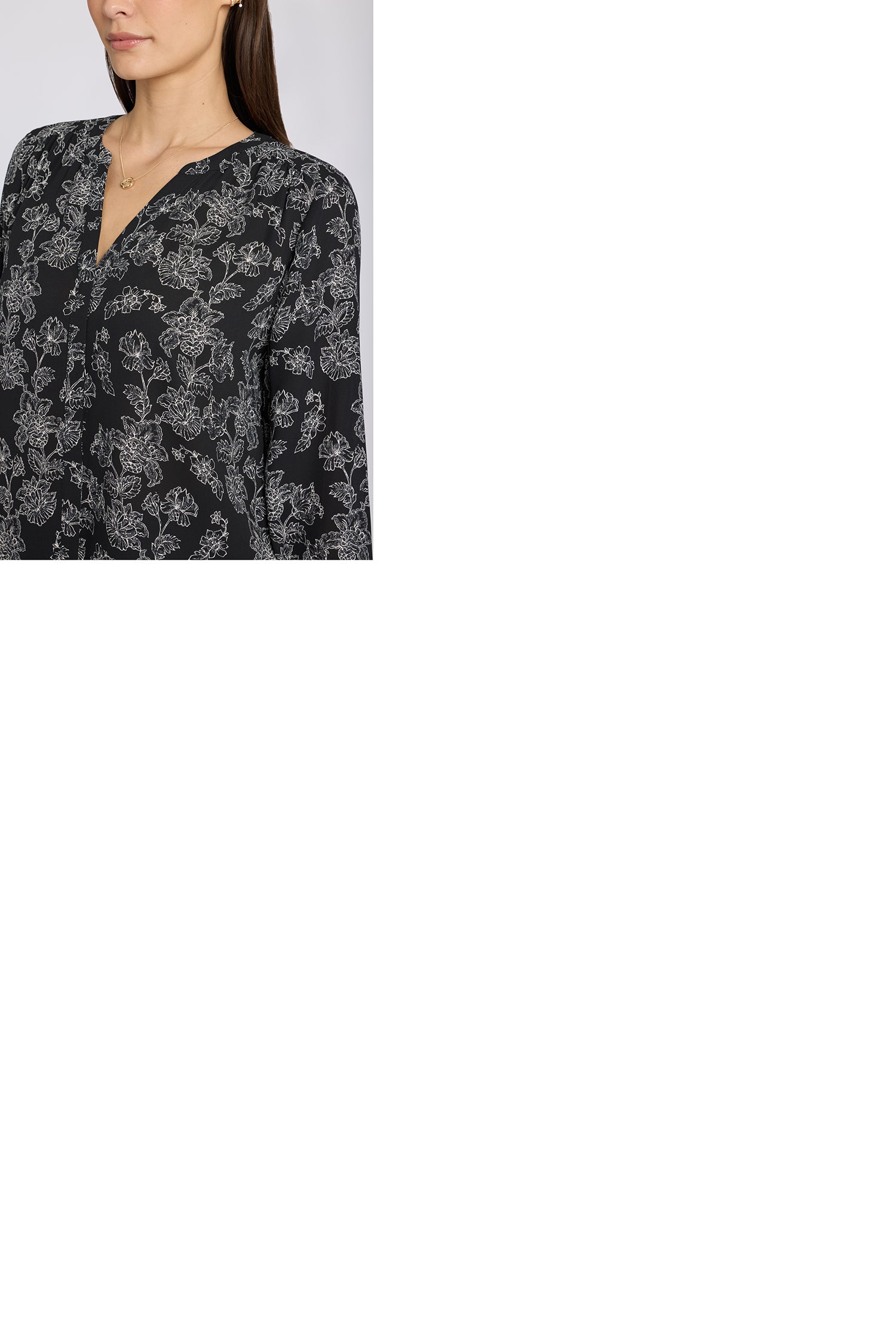 NYDJ Pintuck Blouse  - Floralesque