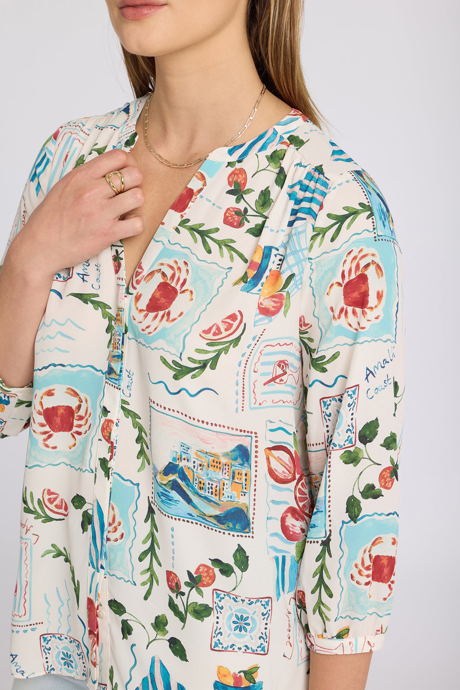 Pintuck Blouse - Dreamscape Multi | NYDJ