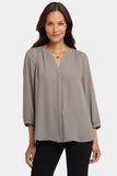 NYDJ Pintuck Blouse  - Saddlewood