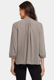 NYDJ Pintuck Blouse  - Saddlewood