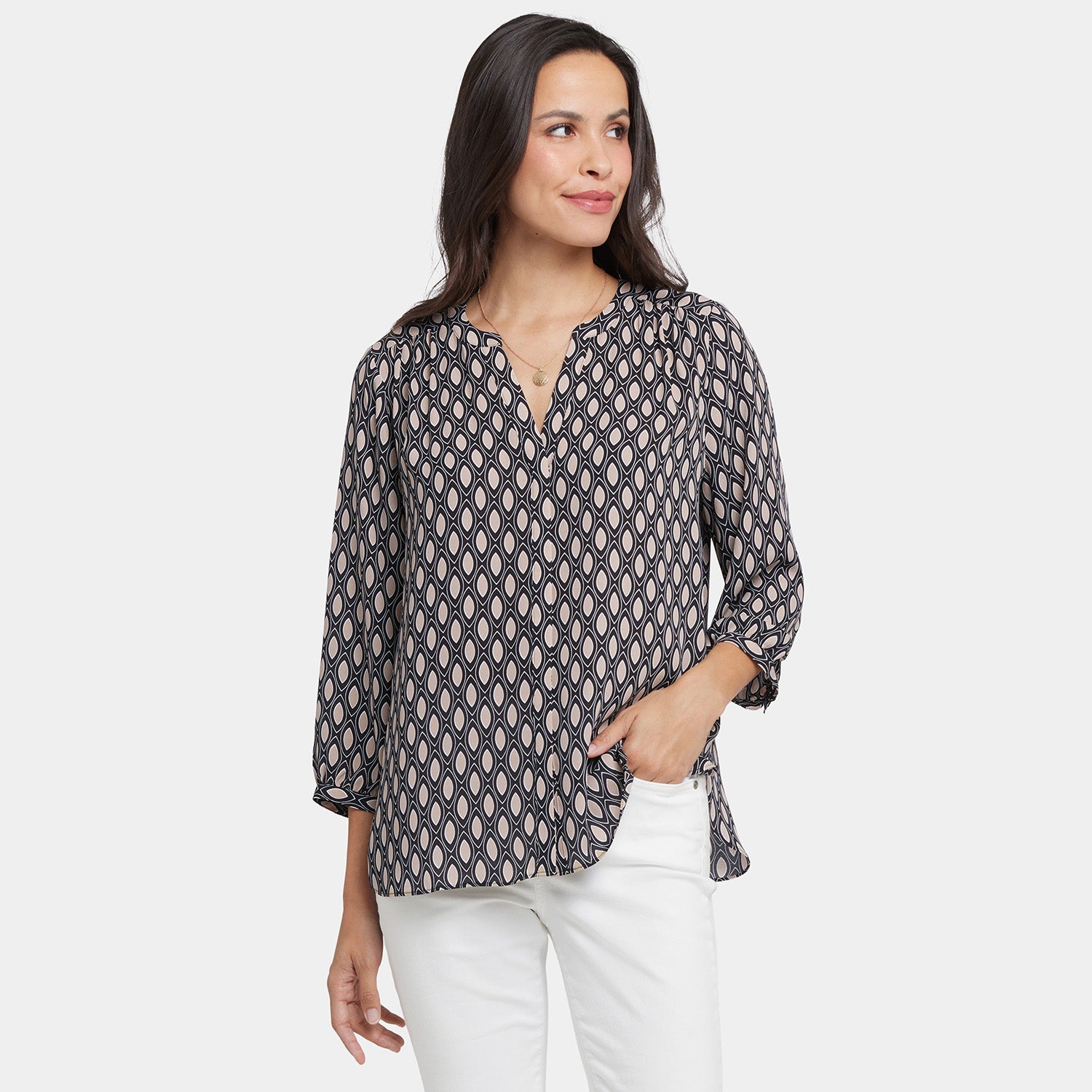 Pintuck Blouse - Roca Lissa Multi | NYDJ