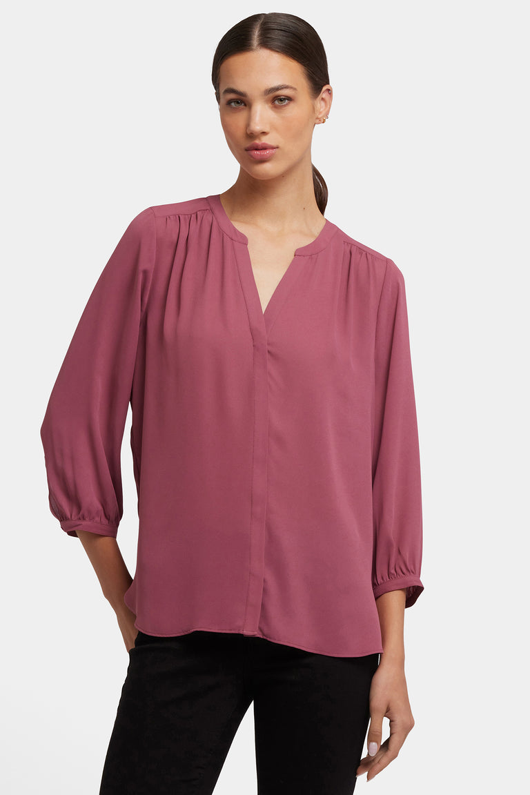 NYDJ Pintuck Blouse  - Vintage Rose