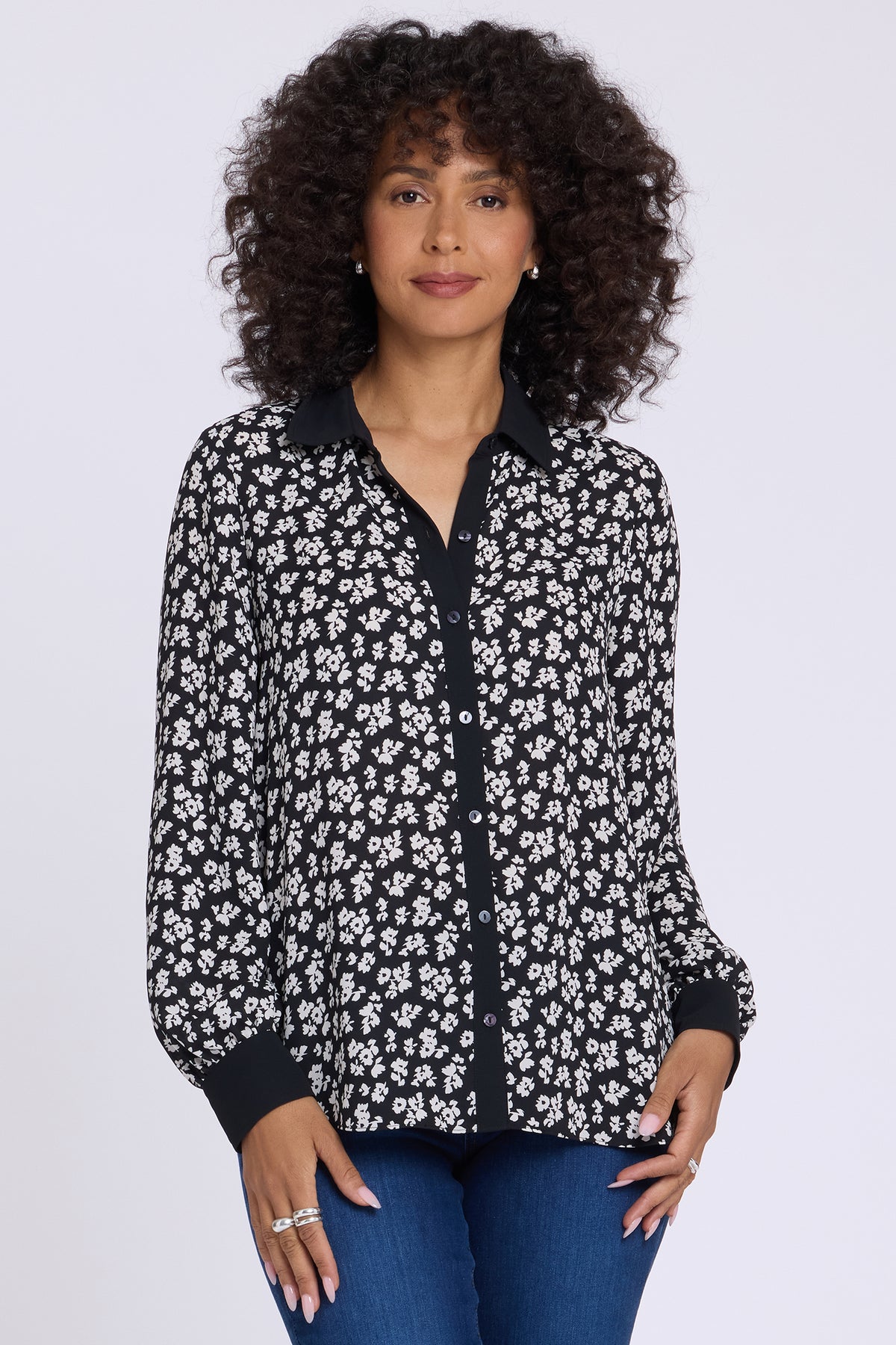 NYDJ Taylor Blouse  - Black Combo