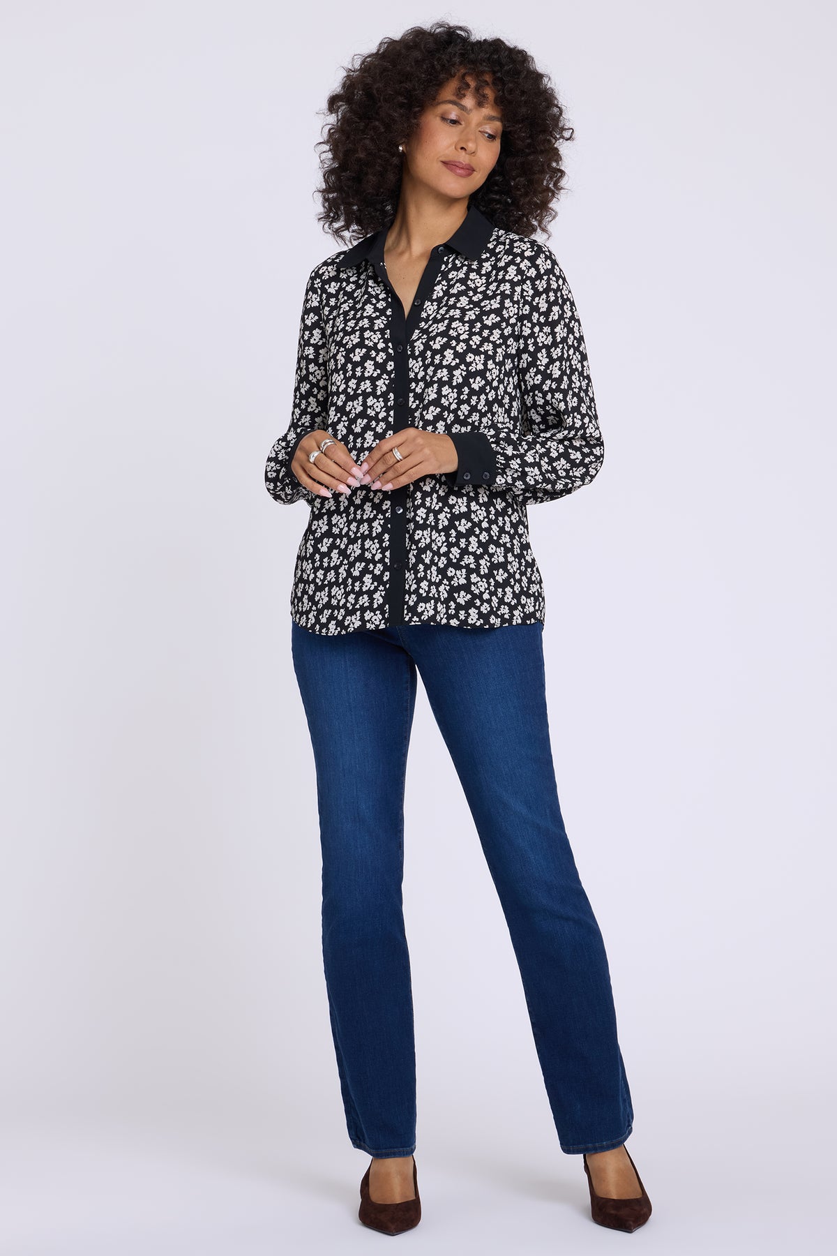 NYDJ Taylor Blouse  - Black Combo