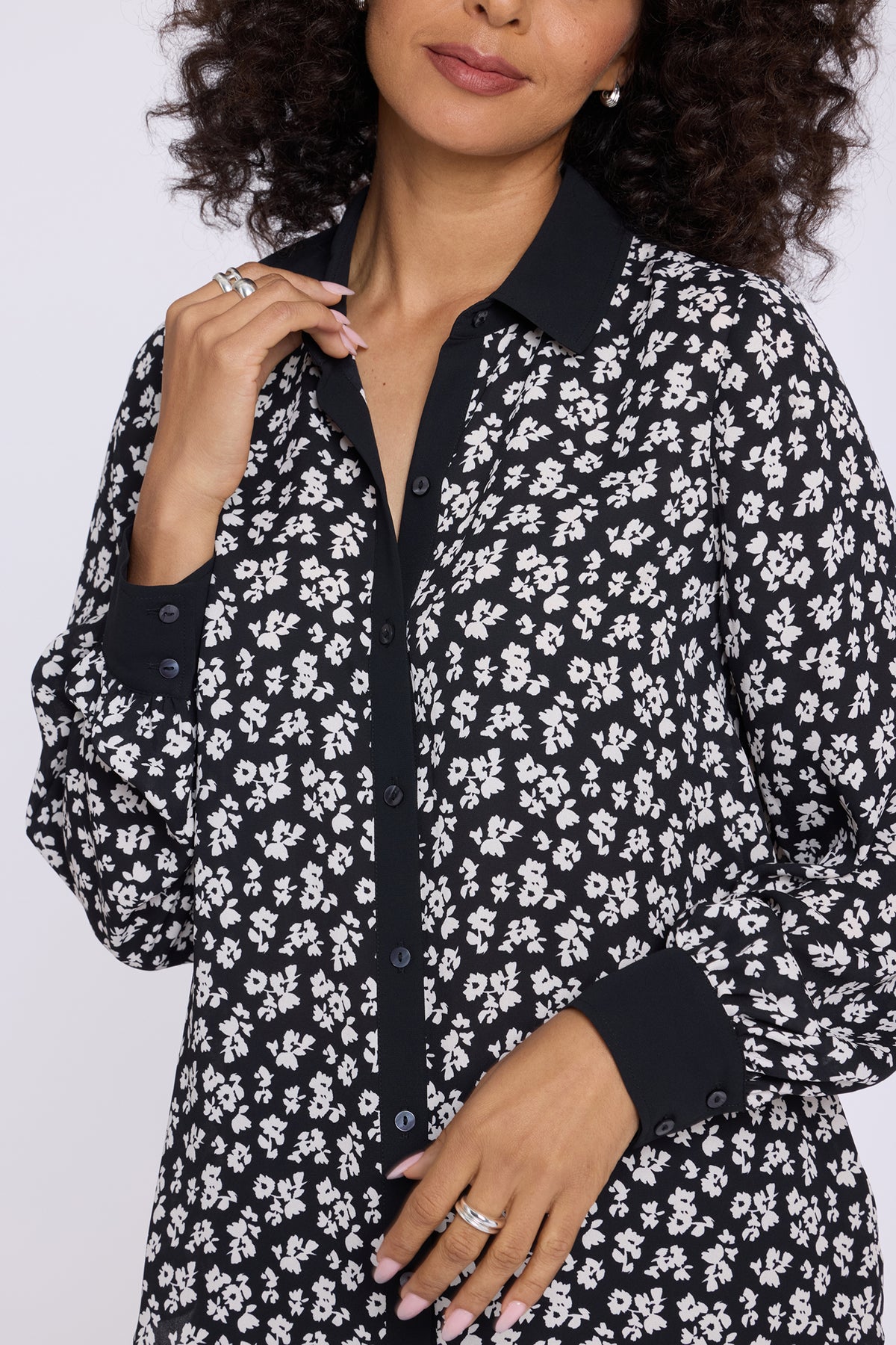 NYDJ Taylor Blouse  - Black Combo