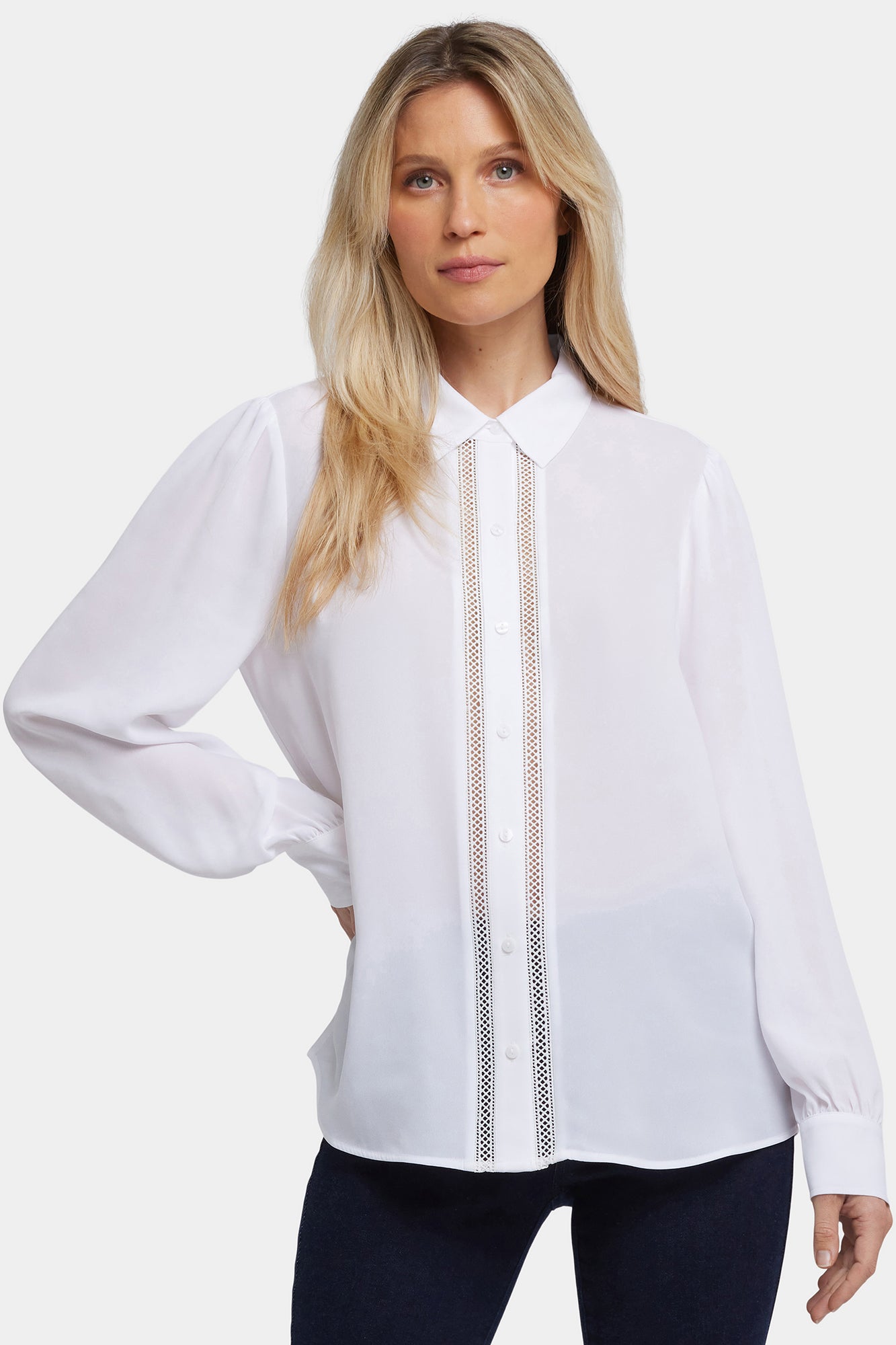 NYDJ Tiffany Blouse  - Optic White