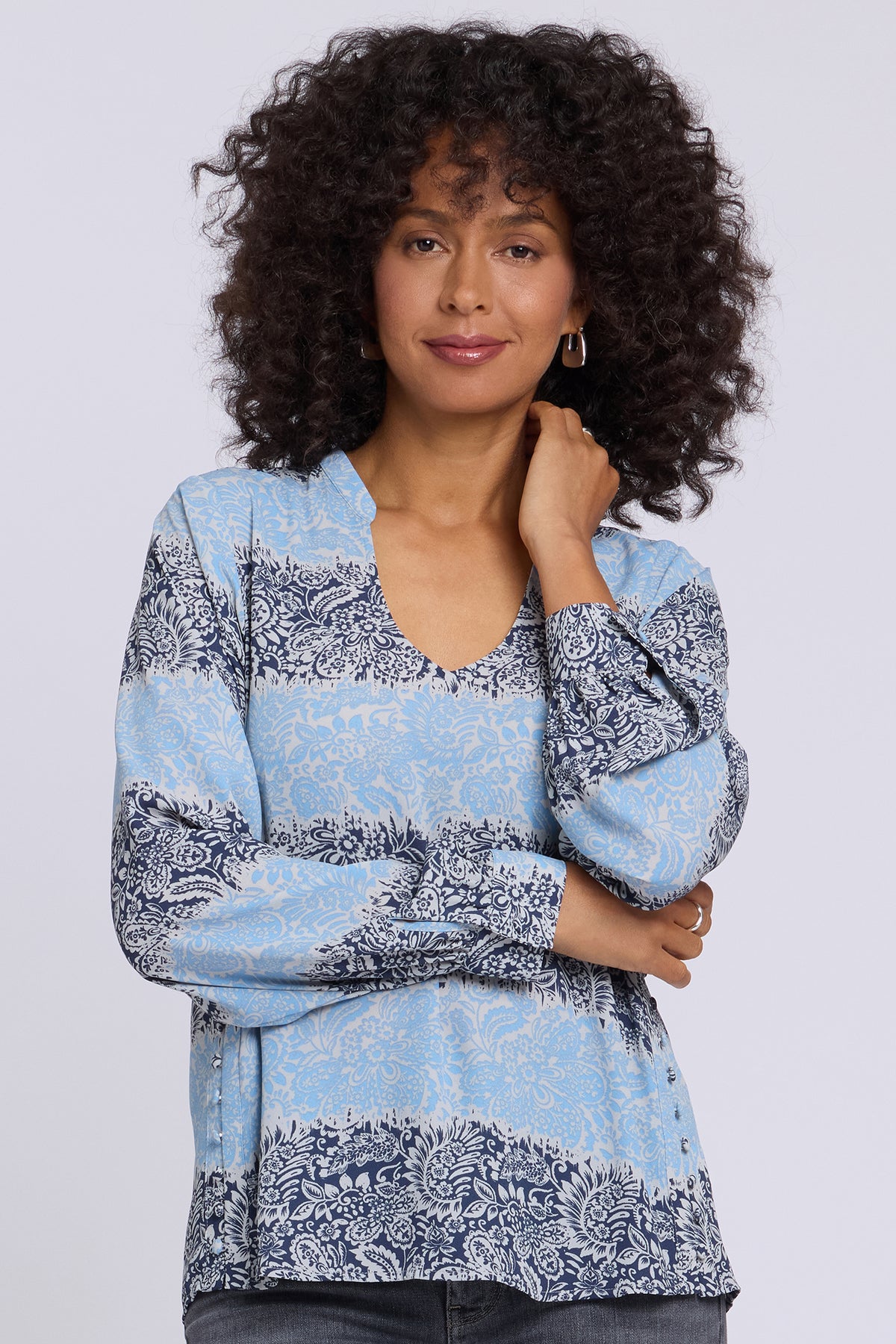 Rachel Blouse - Kingsbridge Stripe Blue