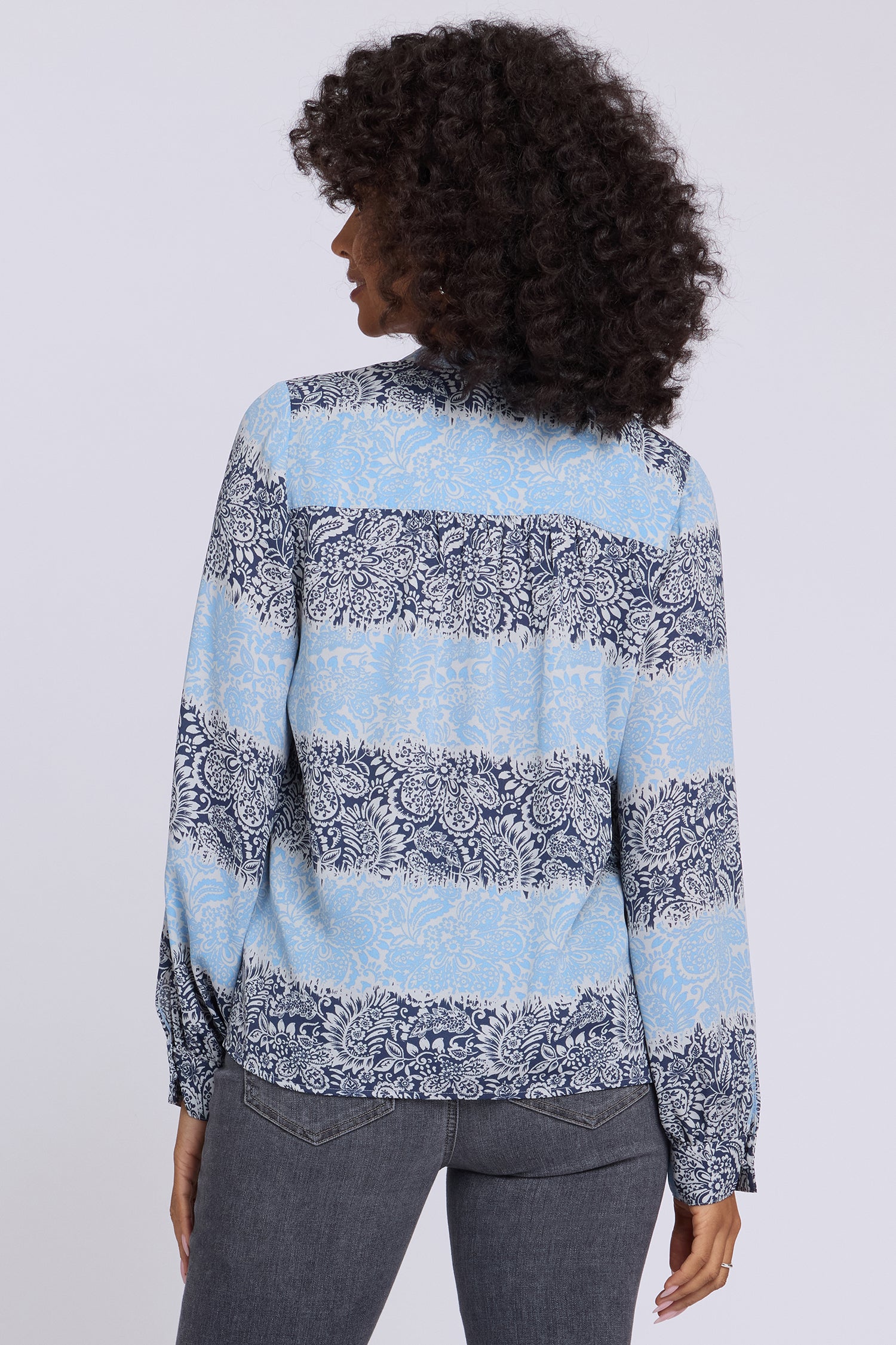 NYDJ Rachel Blouse  - Kingsbridge Stripe Blue
