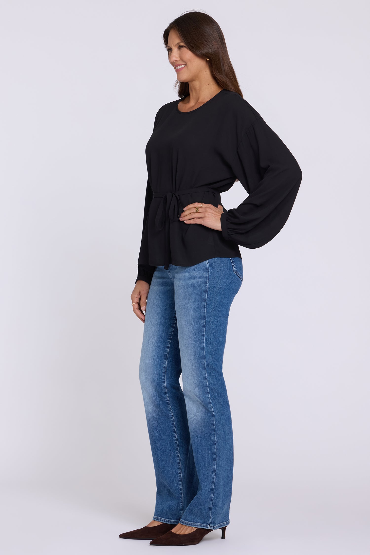 NYDJ Chelsea Blouse  - Black