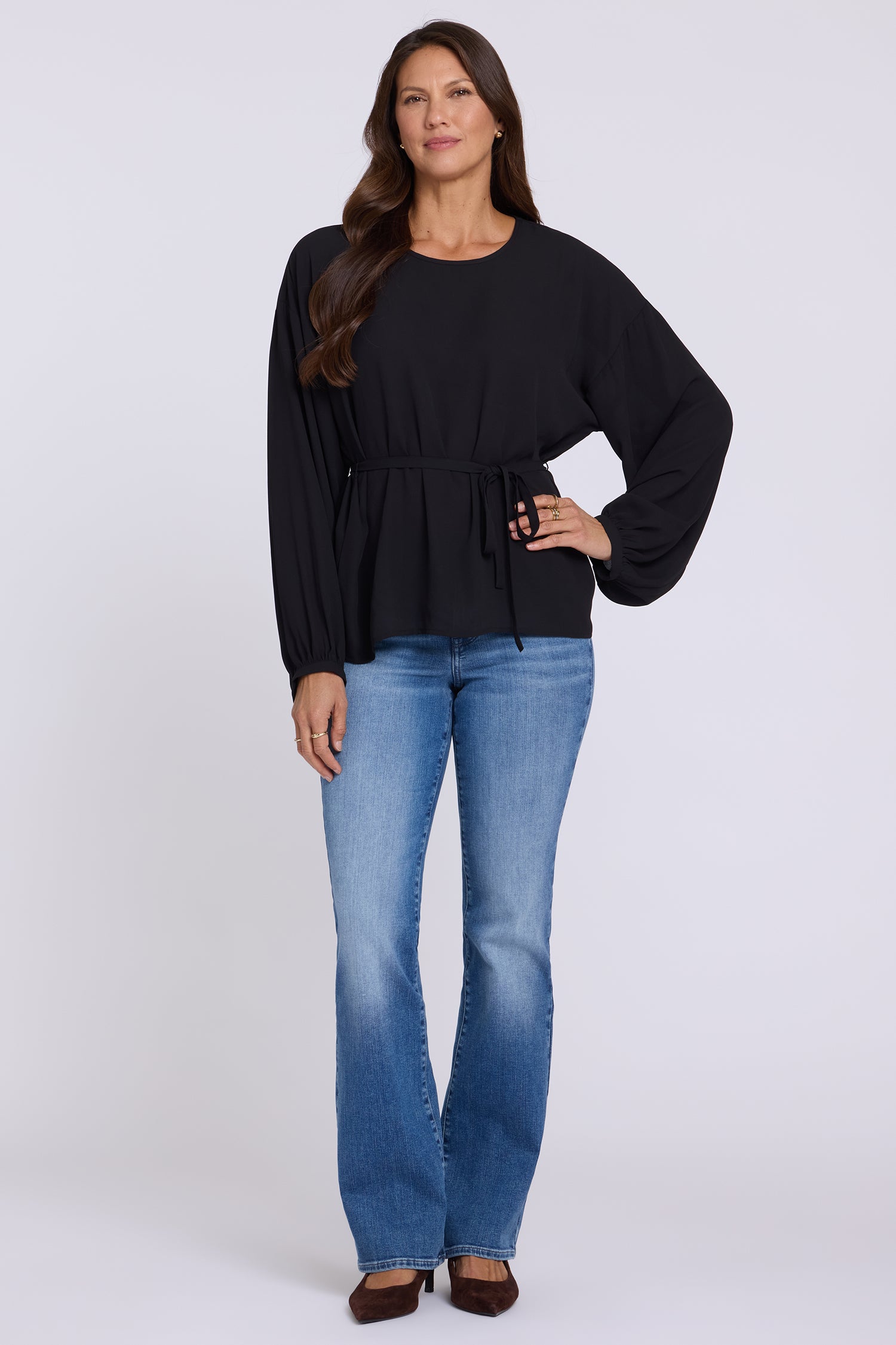 NYDJ Chelsea Blouse  - Black