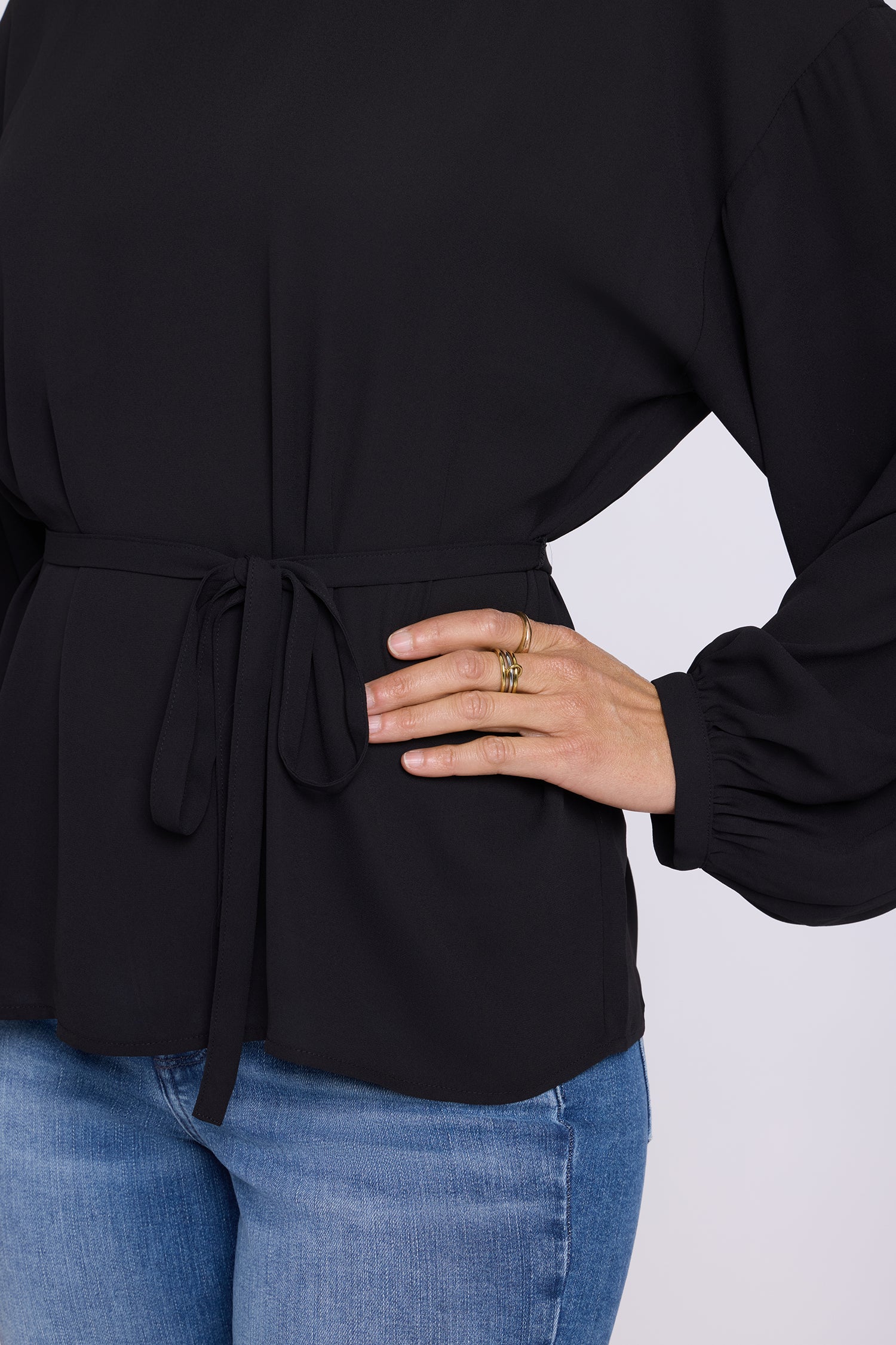 NYDJ Chelsea Blouse  - Black