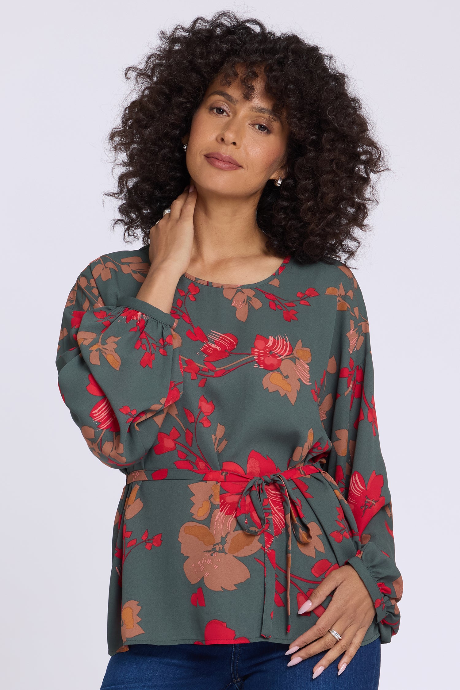 NYDJ Chelsea Blouse  - Floral Blooms Passion