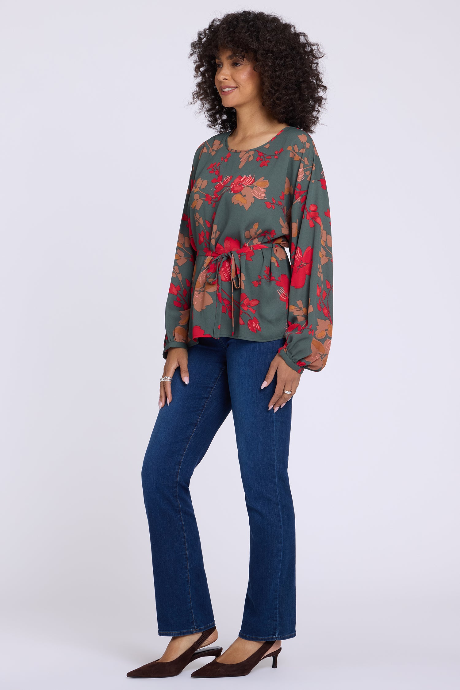 NYDJ Chelsea Blouse  - Floral Blooms Passion