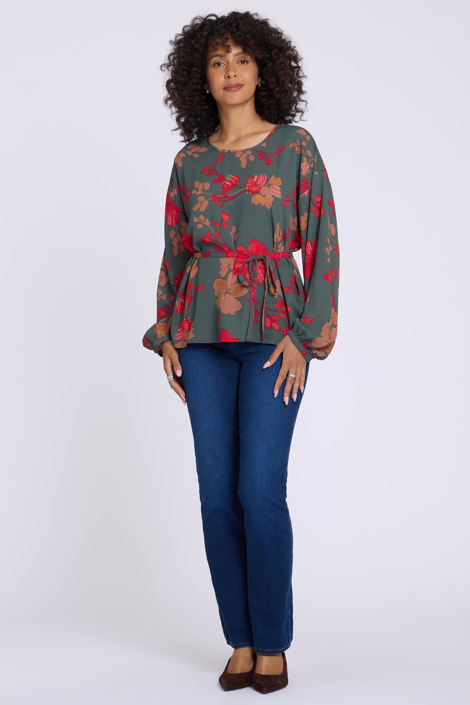 NYDJ Chelsea Blouse  - Floral Blooms Passion