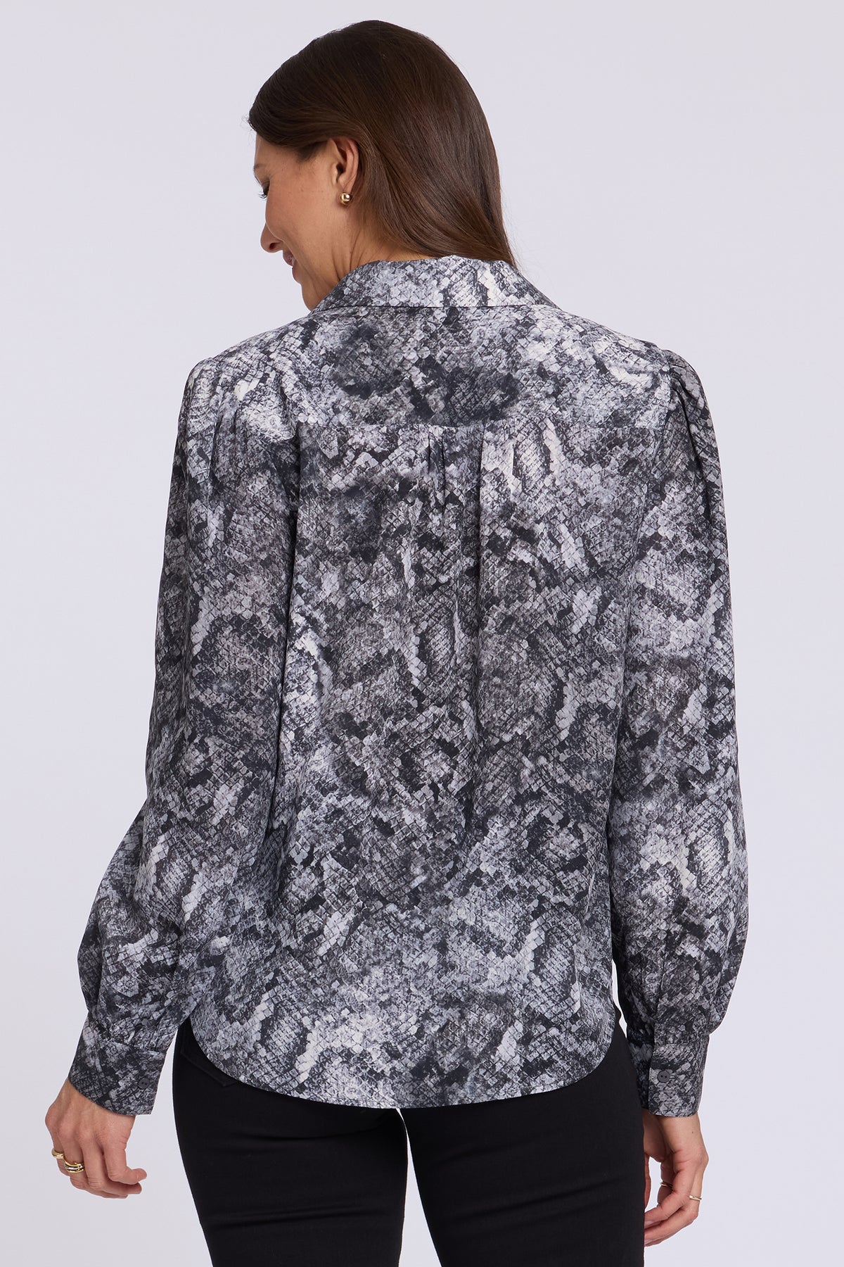 NYDJ Lyla Blouse  - Snake Grey