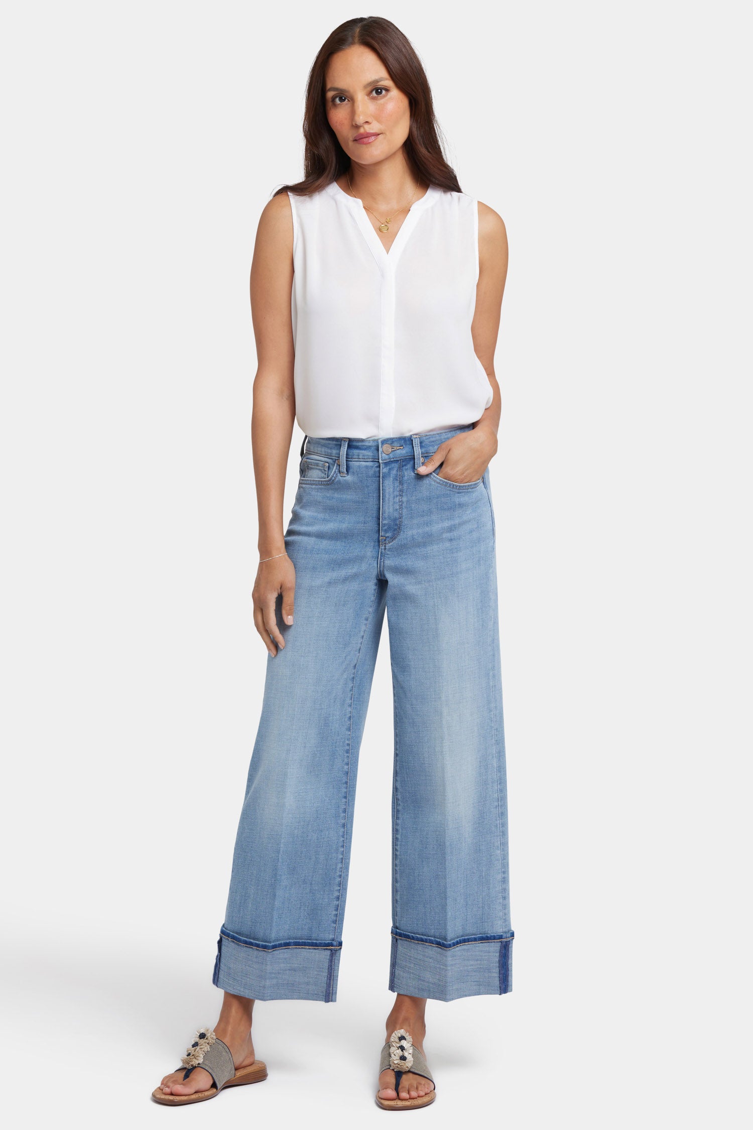 NYDJ Teresa Wide Leg Jeans  With High Rise, 28