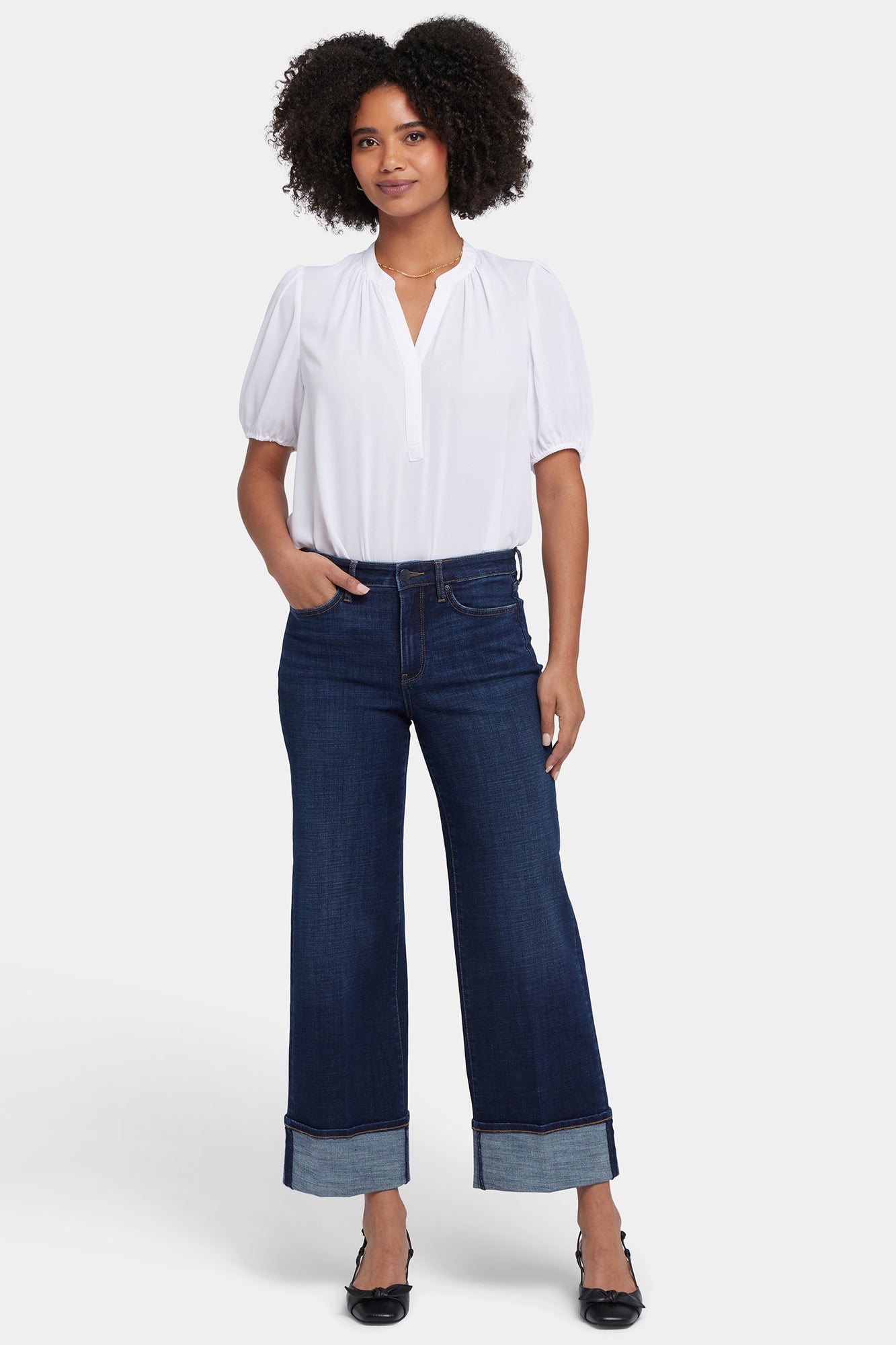 NYDJ Teresa Wide Leg Jeans  With High Rise, 28