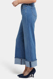 NYDJ Teresa Wide Leg Jeans  With High Rise, 28" Inseam And 4" Cuffs - Stillwater Lake