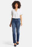 NYDJ Marilyn Straight Jeans With High Rise And Frayed Hems - Moonlight