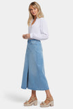 NYDJ High Rise Long Skirt With Center Front Slit - Canary Beach