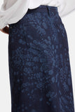 NYDJ High Rise Long Skirt With Center Front Slit - Dark Indigo Salome