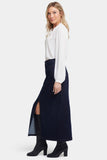 NYDJ High Rise Long Skirt With Center Front Slit - Magical