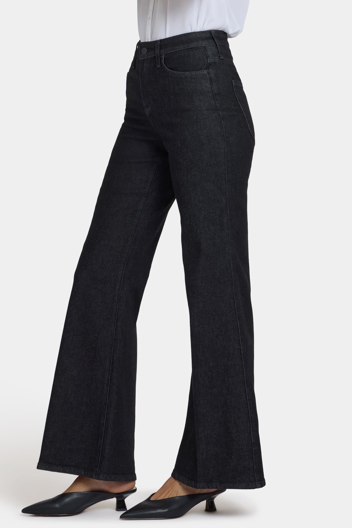 NYDJ Mia Palazzo Jeans With High Rise - Black Rinse