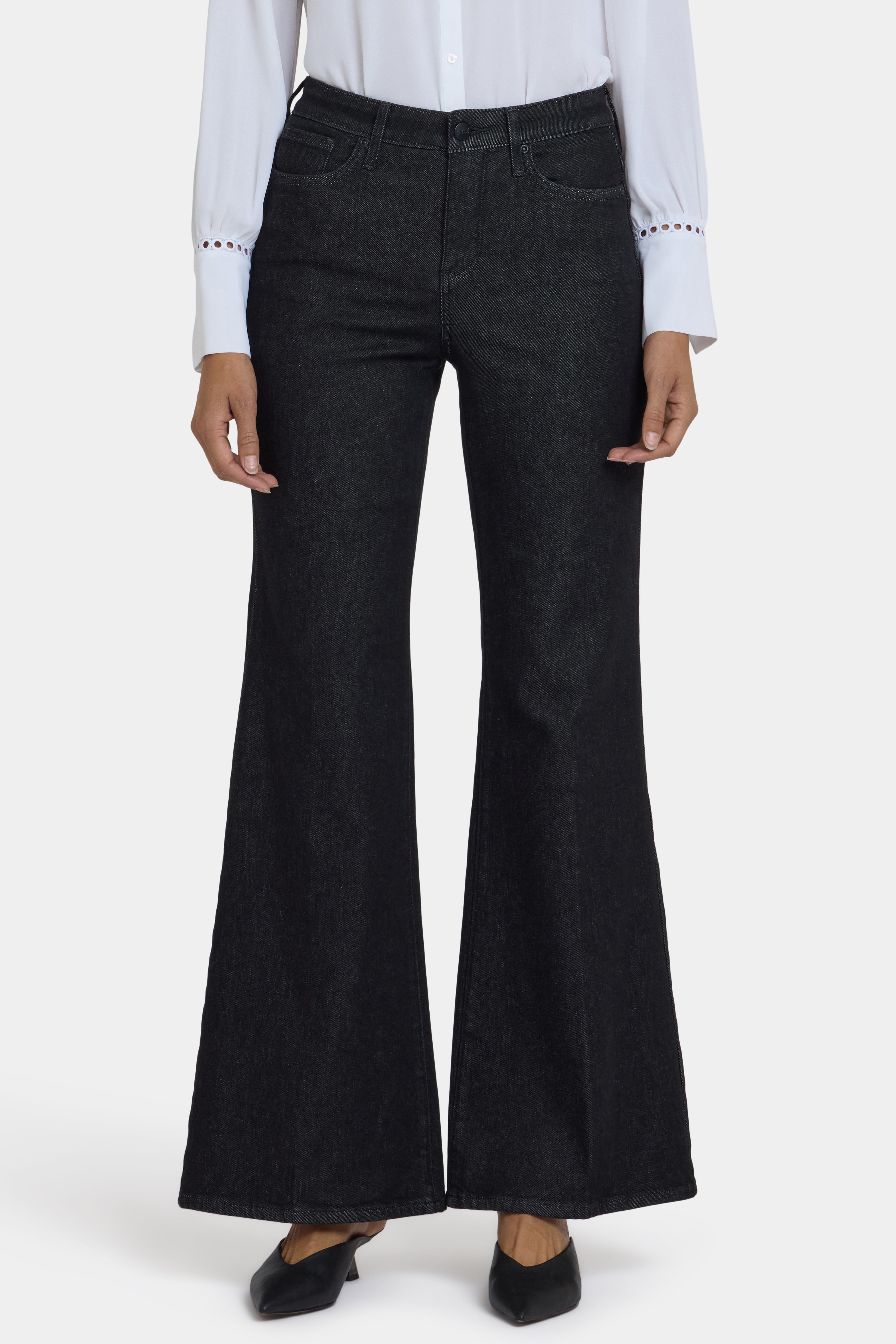 Mia Palazzo Jeans With High Rise - Black Rinse Black | NYDJ