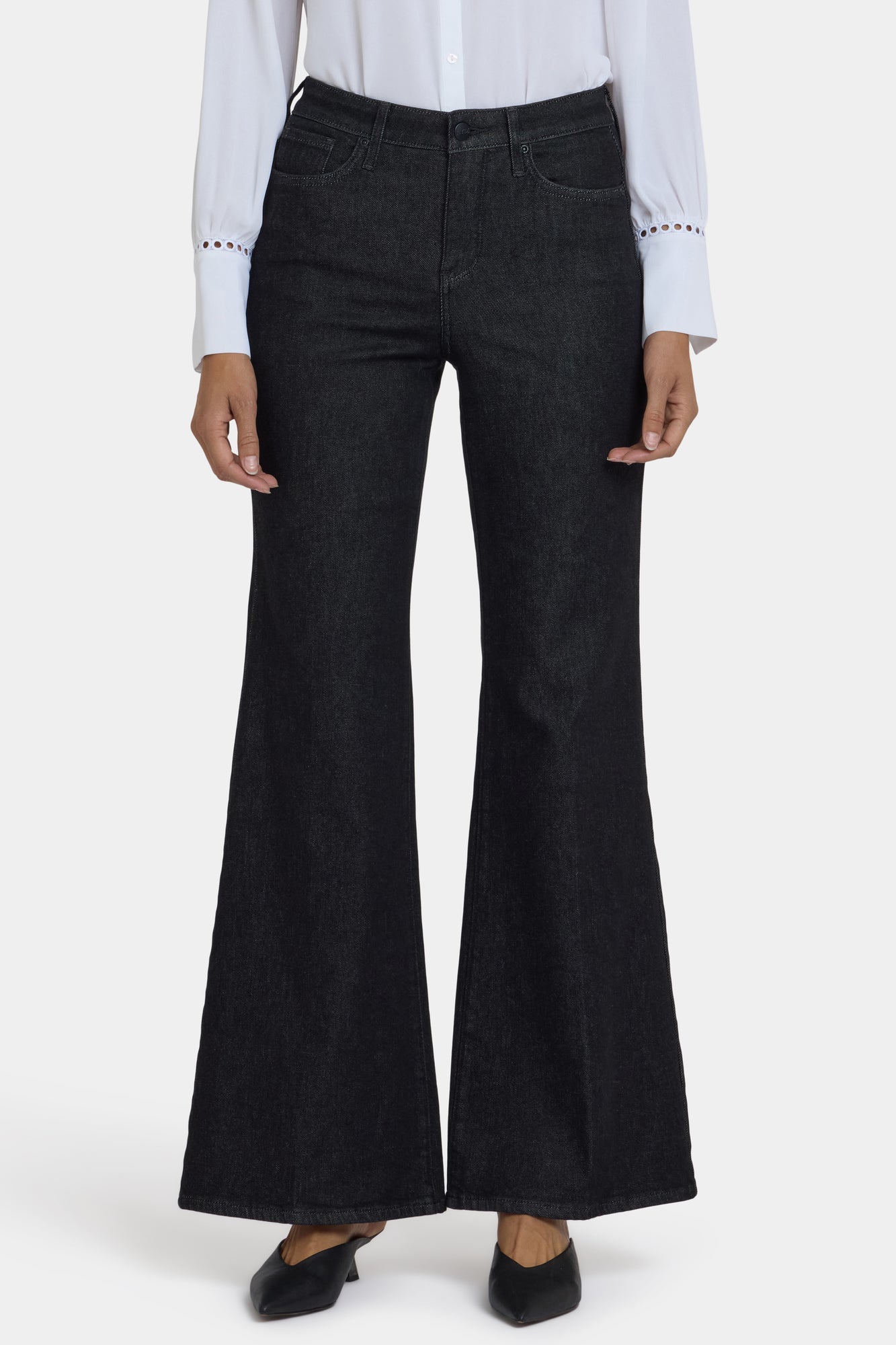 NYDJ Mia Palazzo Jeans With High Rise - Black Rinse