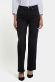 NYDJ Bailey Relaxed Straight Jeans With High Rise And 4" Side Slits - French Nightfall