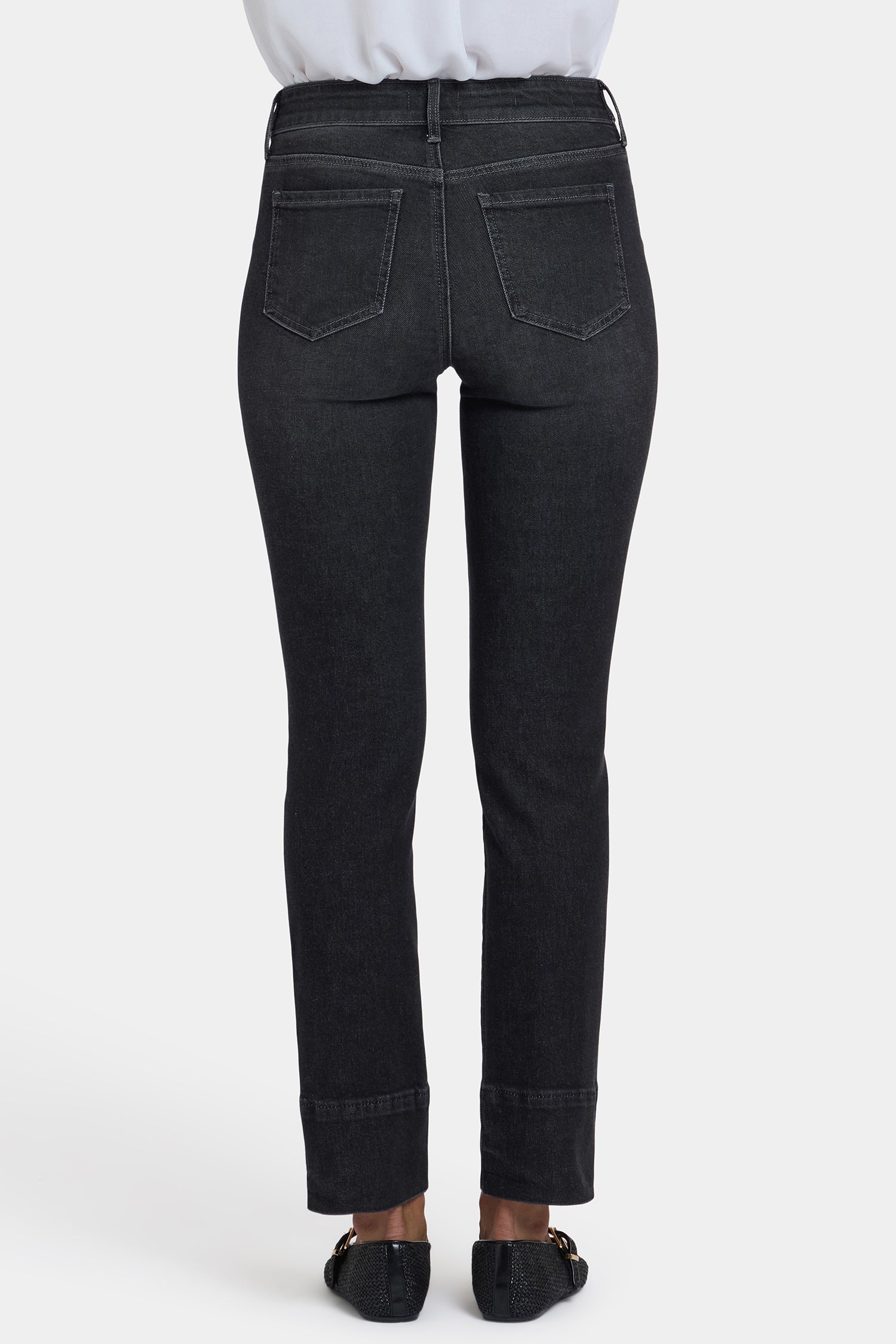 NYDJ Sheri Slim Jeans With Waistband Buckle Detail - Paris Lights