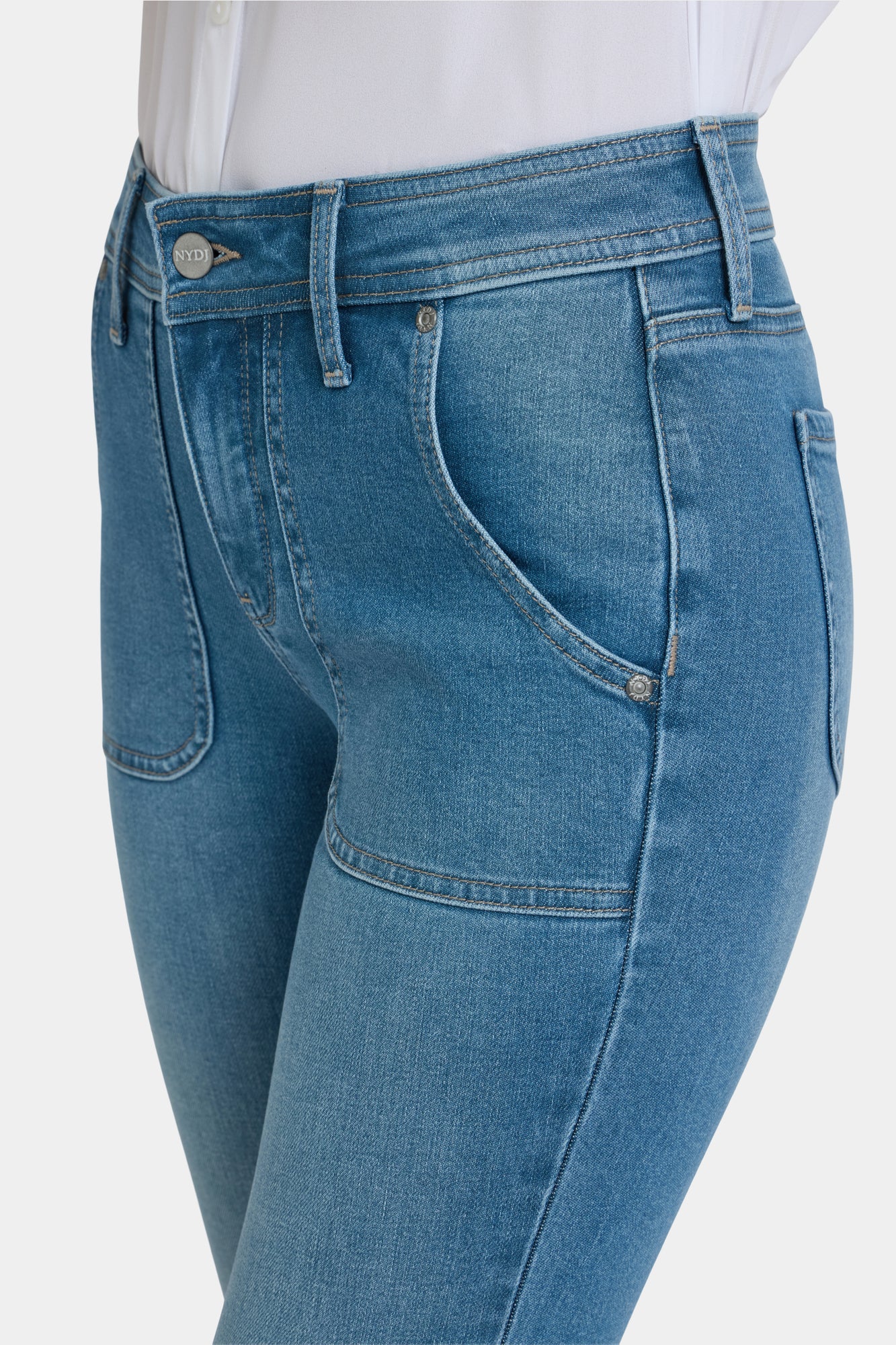 NYDJ Barbara Bootcut Jeans With Rounded Utility Pockets And 1 1/2