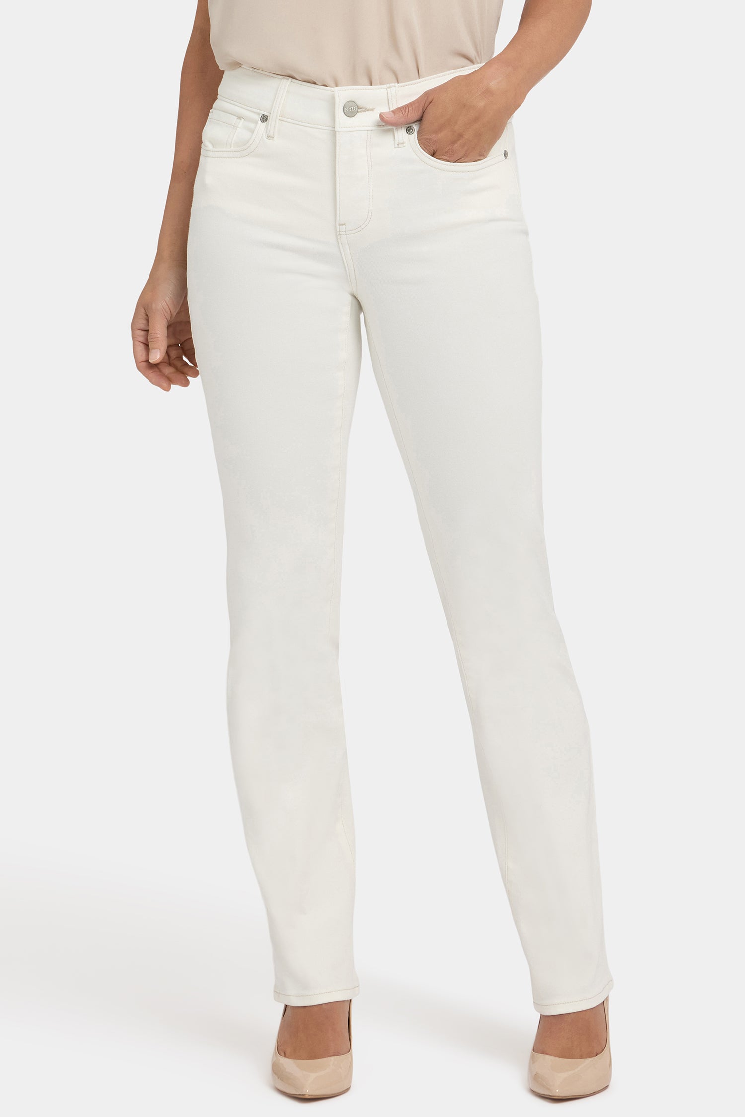 NYDJ Marilyn Straight Jeans  - Winter White