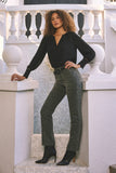 NYDJ Marilyn Straight Jeans With High Rise And 31" Inseam - Vine Leaf Leopard