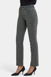 NYDJ Marilyn Straight Jeans With High Rise And 31" Inseam - Vine Leaf Leopard