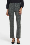 NYDJ Marilyn Straight Jeans With High Rise And 31" Inseam - Vine Leaf Leopard