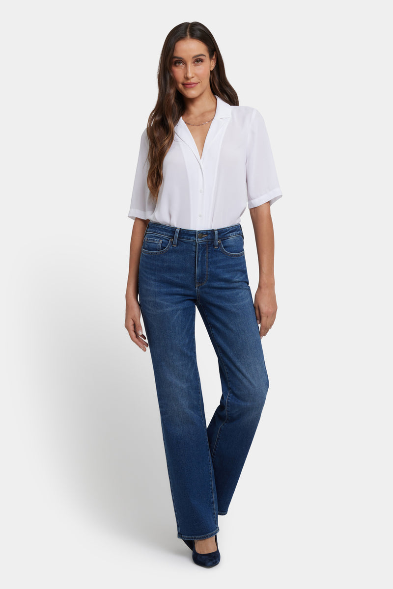 NYDJ Bailey Relaxed Straight Jeans With High Rise - Dark Loire