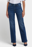 NYDJ Bailey Relaxed Straight Jeans With High Rise - Dark Loire