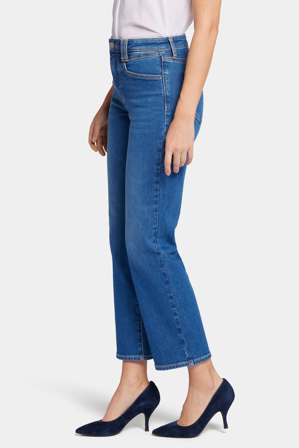 NYDJ Bailey Relaxed Straight Ankle Jeans With High Rise And Square Pockets - Rockford