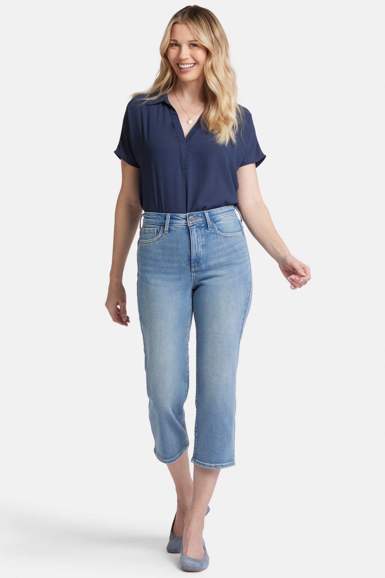 NYDJ Joni Relaxed Capri Jeans With High Rise - Blue Valley